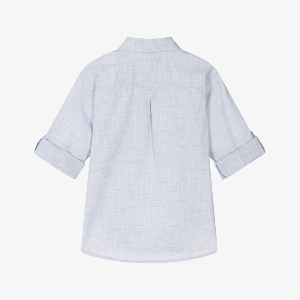 Mayoral Nukutavake-قميص أزرق قطني بأزرار للأولاد | Childrensalon Outlet