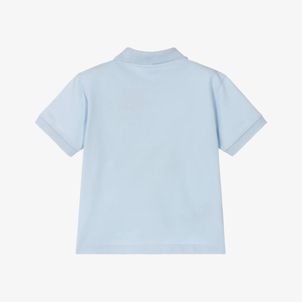 Mayoral-Boys Azure Cotton Knit Polo | Childrensalon Outlet