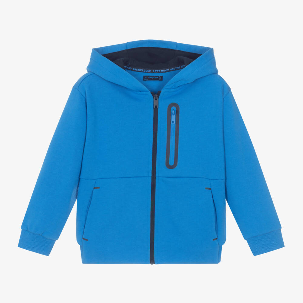 Mayoral-Boys Azure Hooded Jacket | Childrensalon Outlet