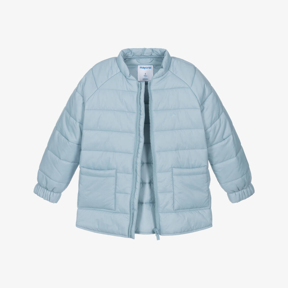 Mayoral-Boys Azure Lightweight Puffer Coat | Childrensalon Outlet