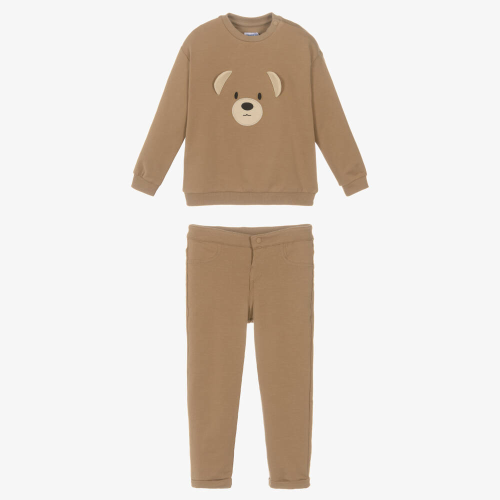 Mayoral-Boys Beige Bear Outfit Set | Childrensalon Outlet