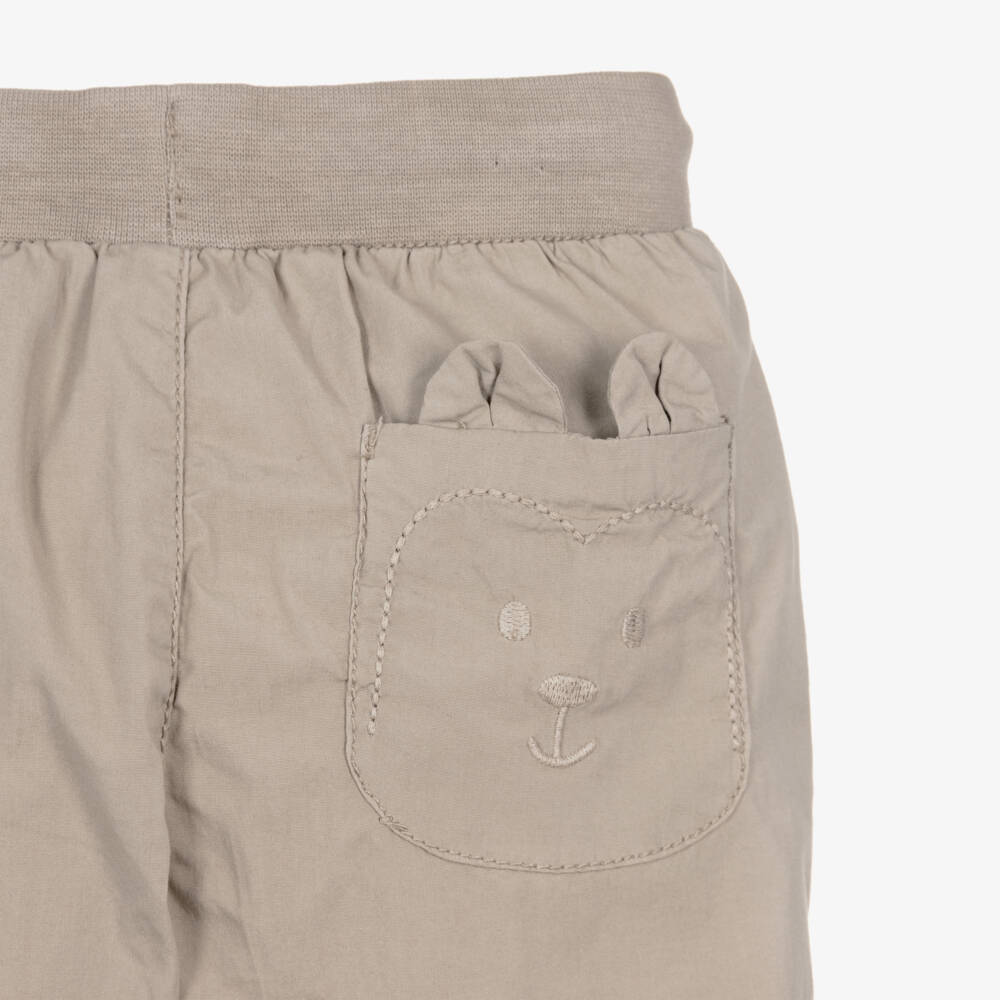 Mayoral-Boys Beige Bear Pocket Trousers | Childrensalon Outlet