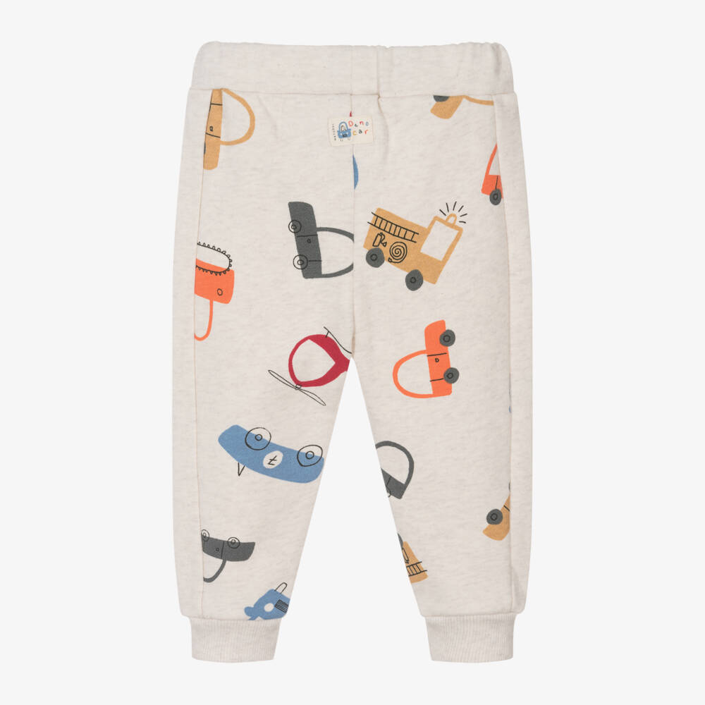 Mayoral-Boys Beige Car Pattern Joggers | Childrensalon Outlet