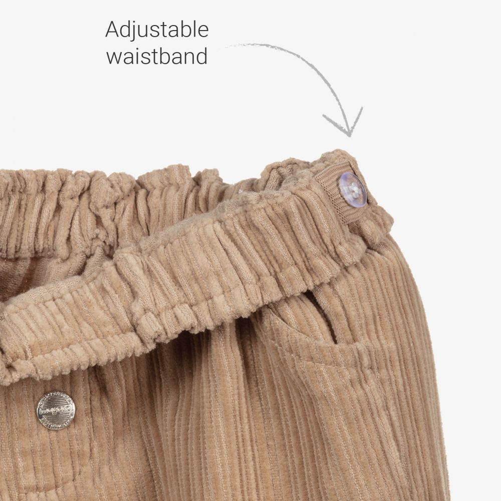 Mayoral-Boys Beige Corduroy Trousers | Childrensalon Outlet