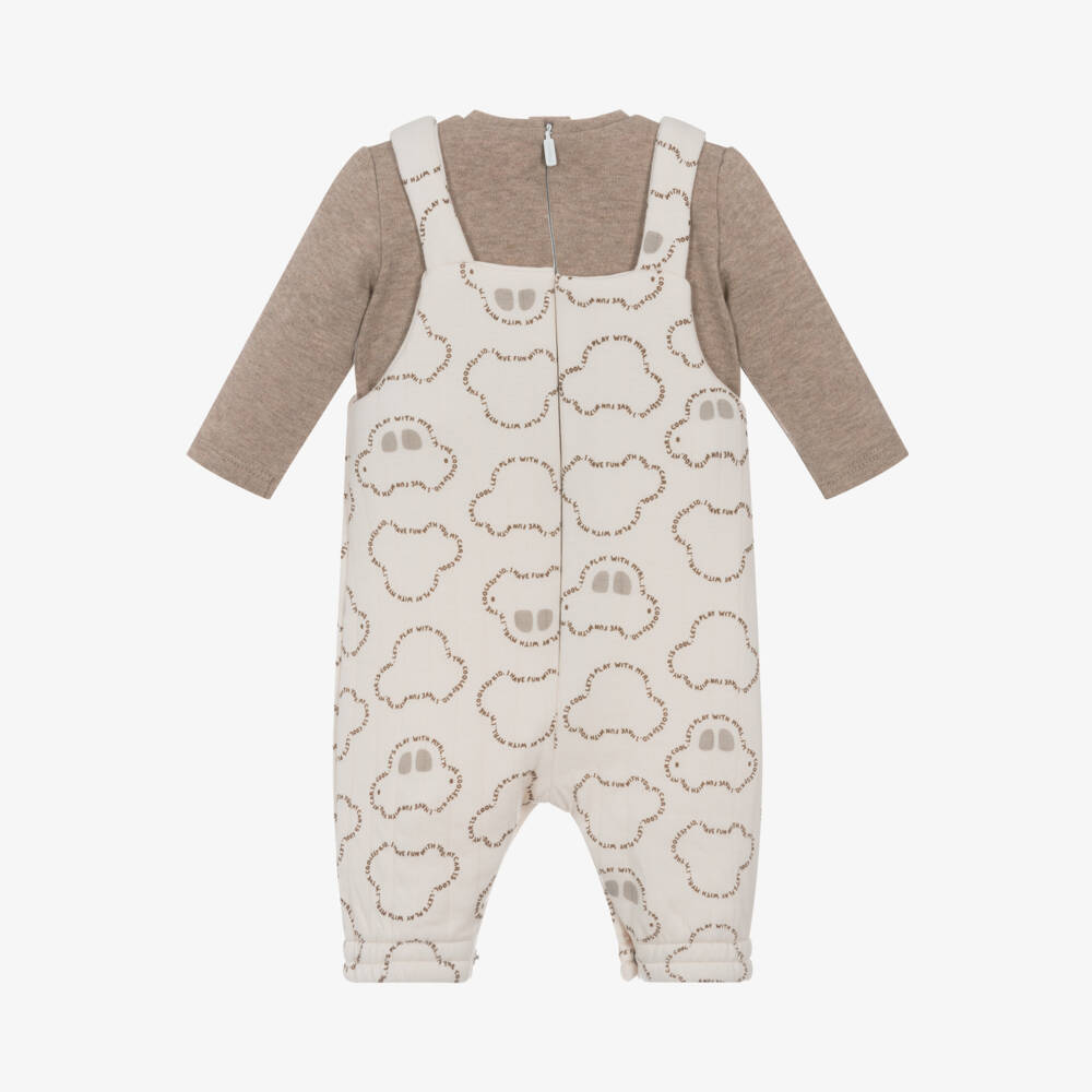 Mayoral Newborn-Boys Beige Cotton Car Babysuit | Childrensalon Outlet