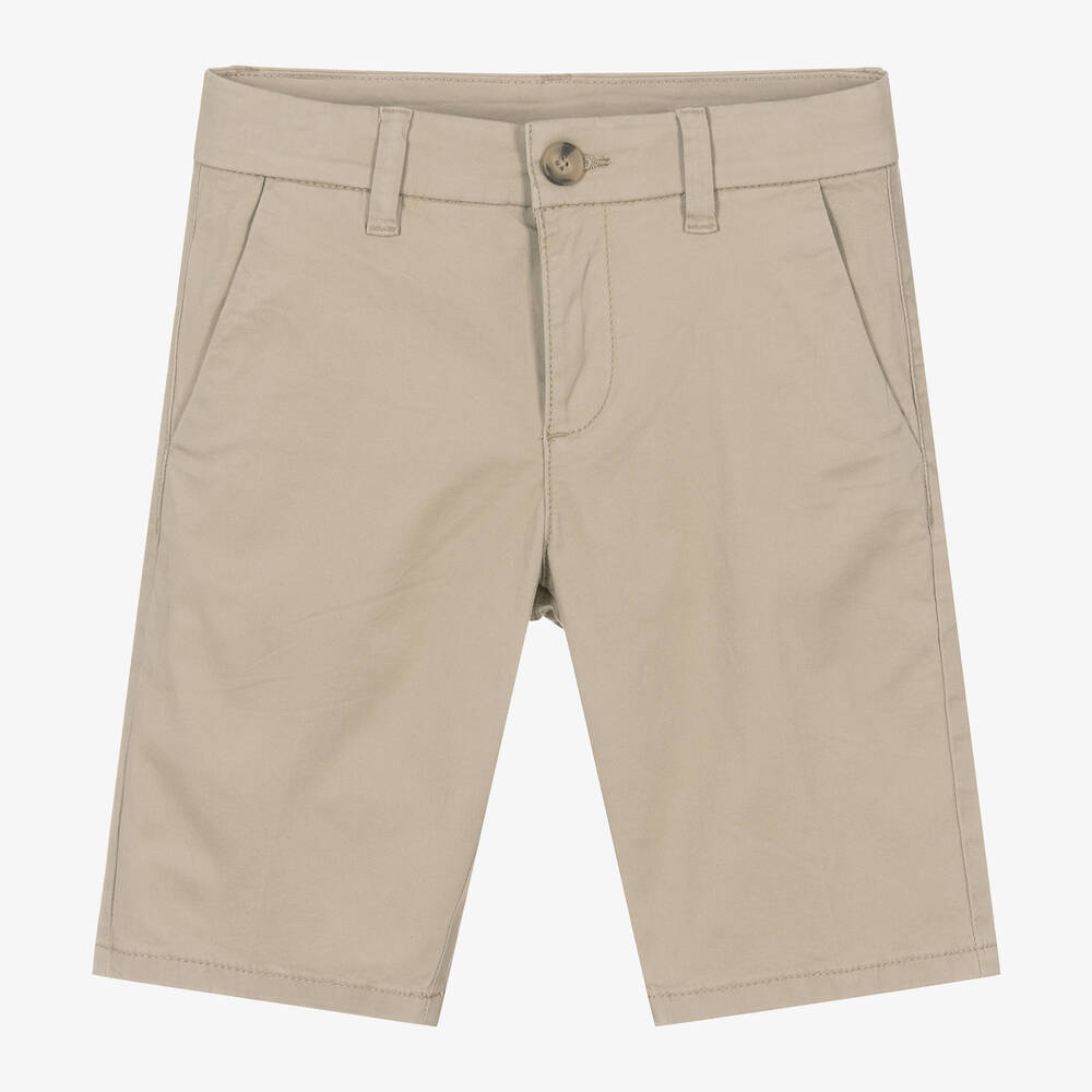 Mayoral Nukutavake-Boys Beige Cotton Chino Shorts | Childrensalon Outlet