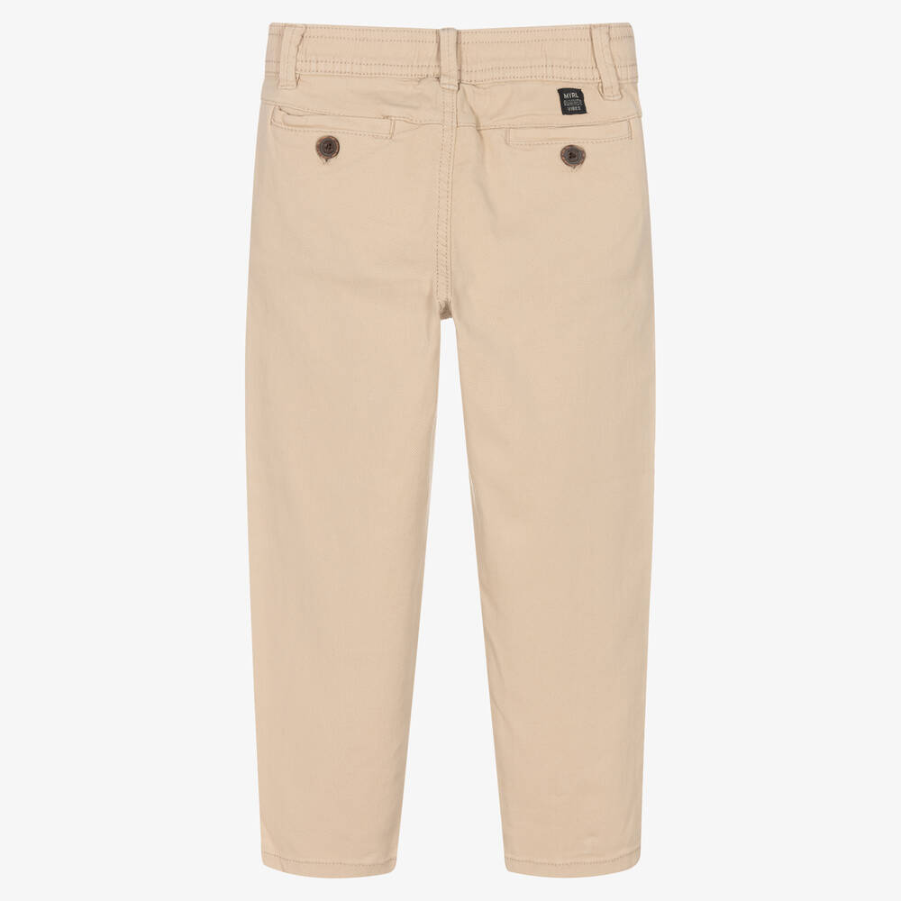 Mayoral-Boys Beige Cotton Chinos | Childrensalon Outlet