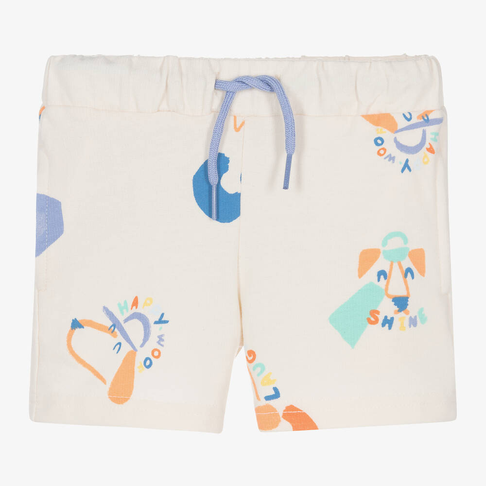 Mayoral-Boys Beige Cotton Dog Print Shorts | Childrensalon Outlet