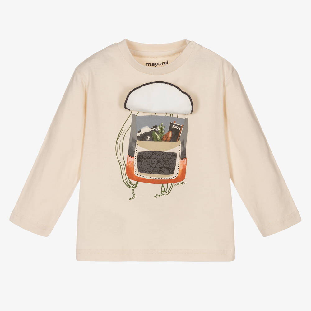Mayoral-توب أطفال ولادي قطن مستدام لون عاجي | Childrensalon Outlet