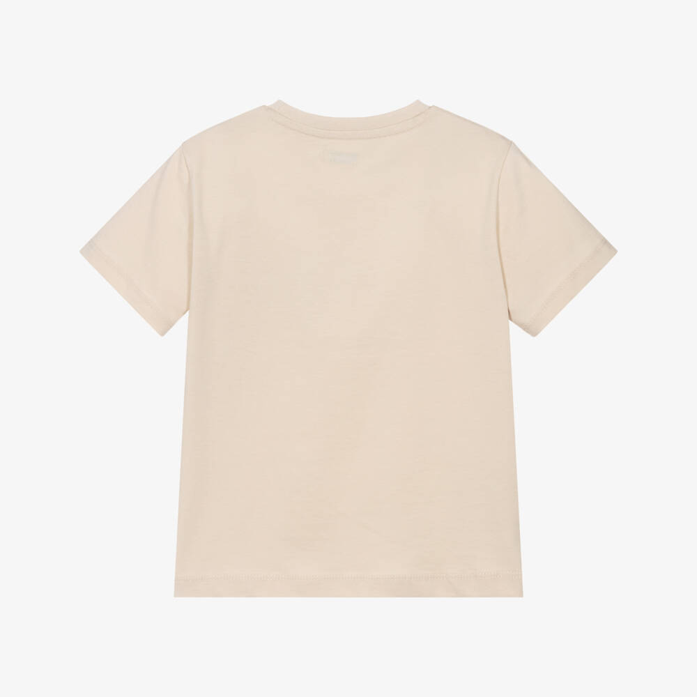 Mayoral-Boys Beige Cotton Graphic Tee | Childrensalon Outlet