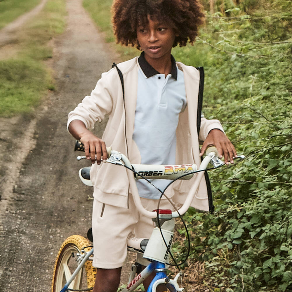 Mayoral Nukutavake-Boys Beige Cotton Jersey Shorts | Childrensalon Outlet