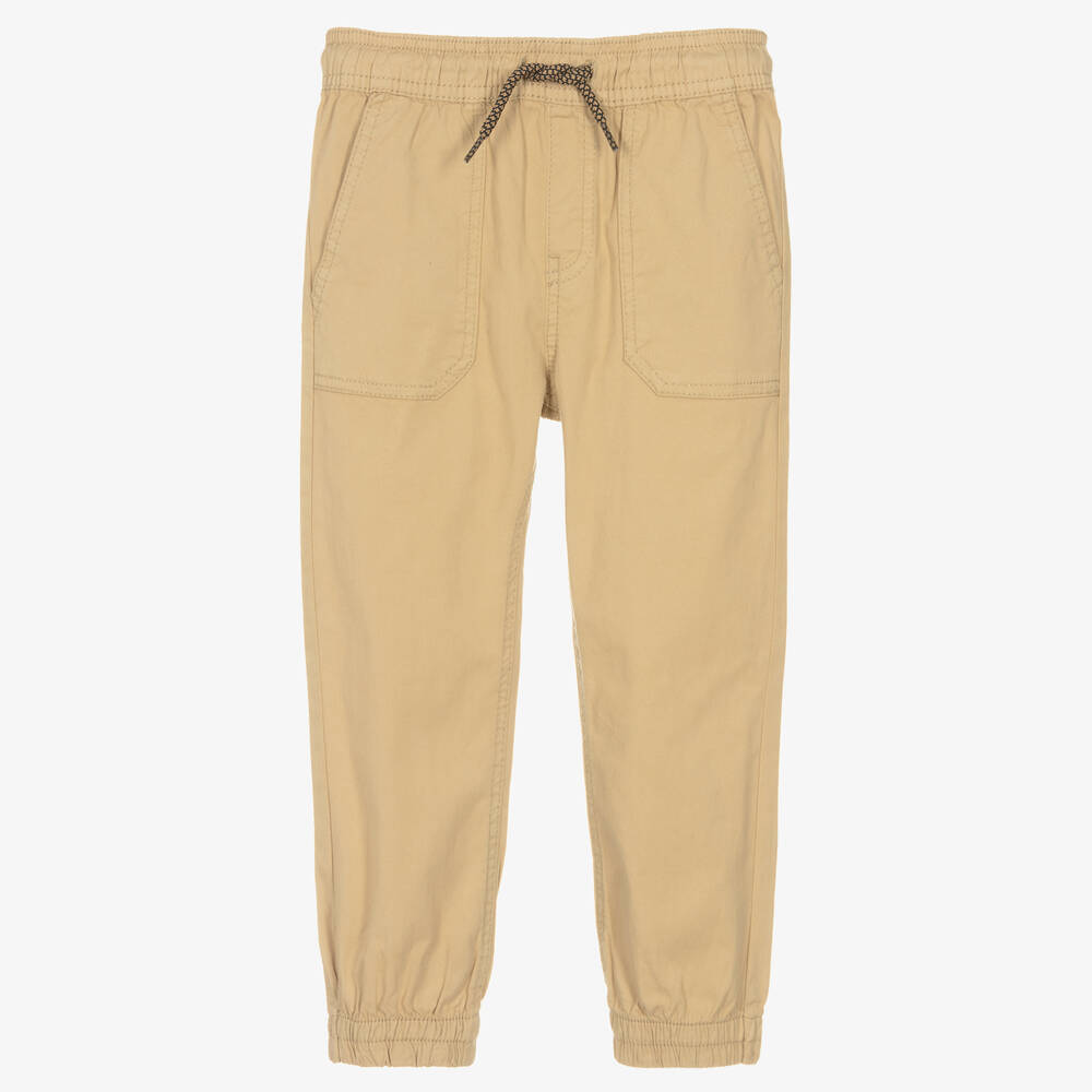 Mayoral Boys Beige Cotton Joggers Childrensalon Outlet