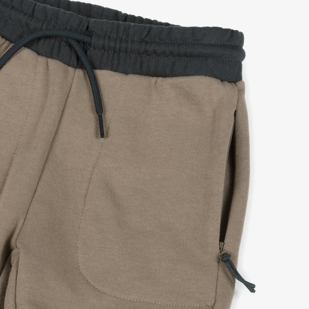 Mayoral-Boys Beige Cotton Joggers with Zip-Up Pockets | Childrensalon Outlet