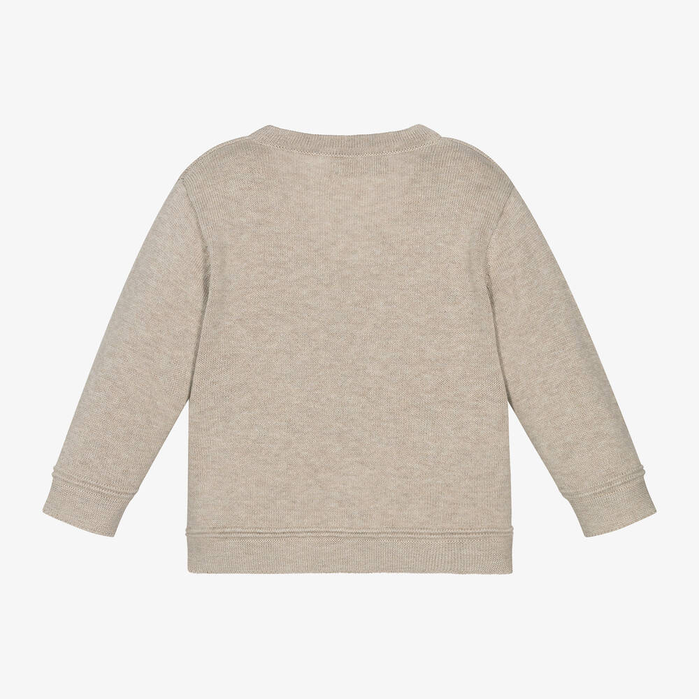 Mayoral Boys Beige Cotton Knit Cardigan