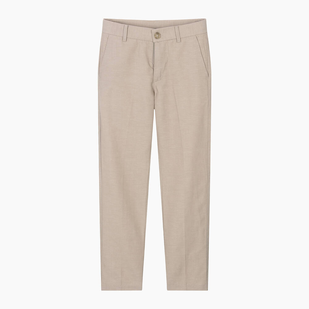 Boys khaki linen pants top