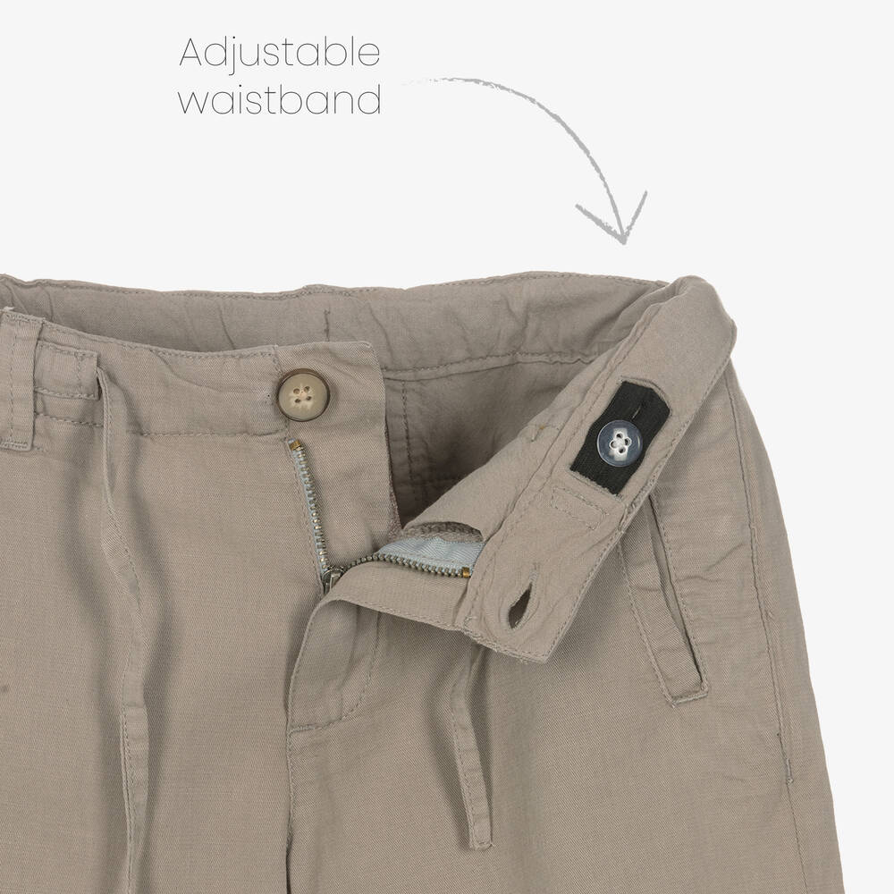 مايورال Nukutavake-شورت قطن وكتان لون بيج للأولاد | Childrensalon Outlet