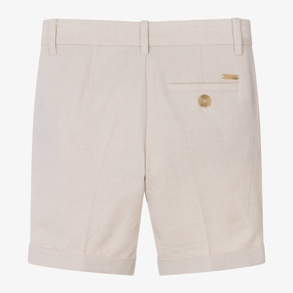 Mayoral-Boys Beige Cotton & Linen Shorts | Childrensalon Outlet