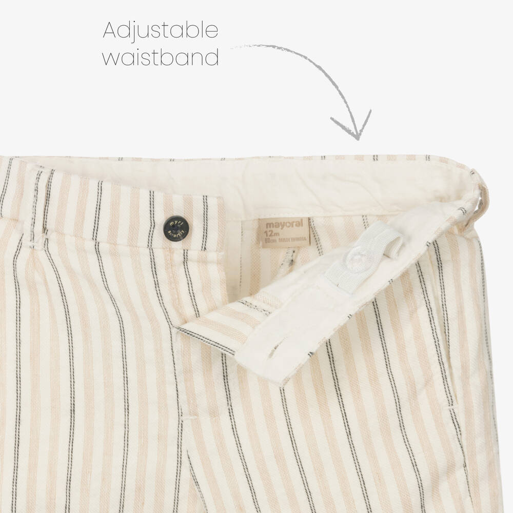 Mayoral-Boys Beige Cotton & Linen Shorts Set  | Childrensalon Outlet
