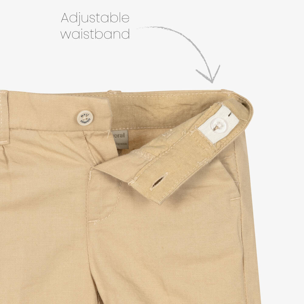 Mayoral-Boys Beige Cotton & Linen Shorts Set | Childrensalon Outlet