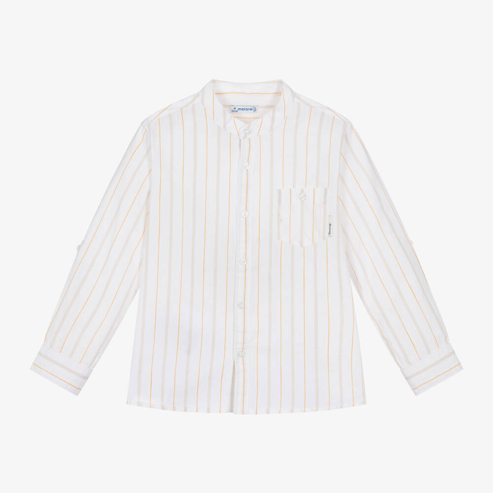 Mayoral-Boys Beige Cotton & Linen Shorts Set | Childrensalon Outlet