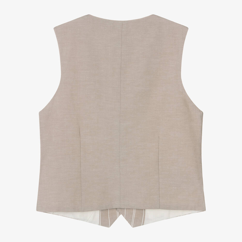 مايورال Nukutavake-جيليه بدلة قطن وكتان لون بيج للأولاد | Childrensalon Outlet