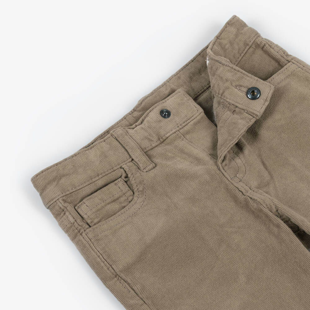Mayoral-Boys Beige Cotton Needle Cord Trousers | Childrensalon Outlet