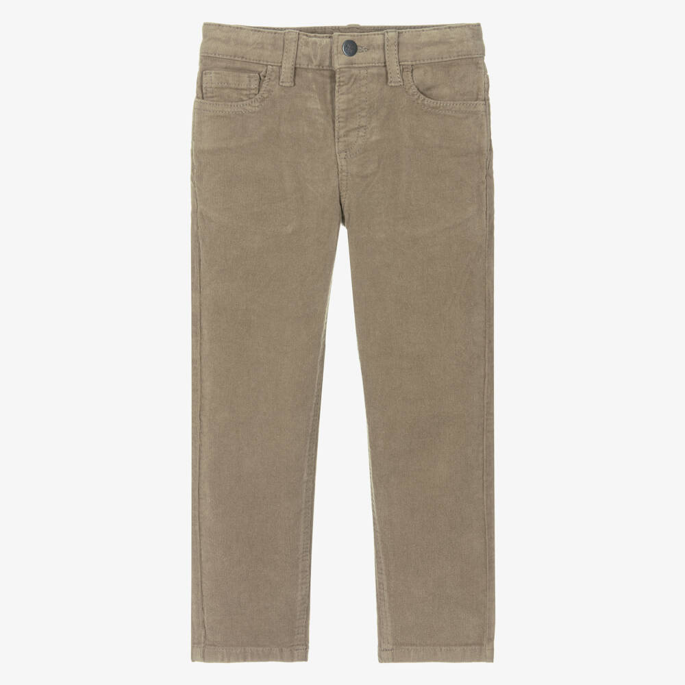 Mayoral-Boys Beige Cotton Needle Cord Trousers | Childrensalon Outlet