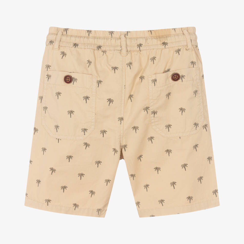 Mayoral-Boys Beige Cotton Palm Tree Shorts | Childrensalon Outlet