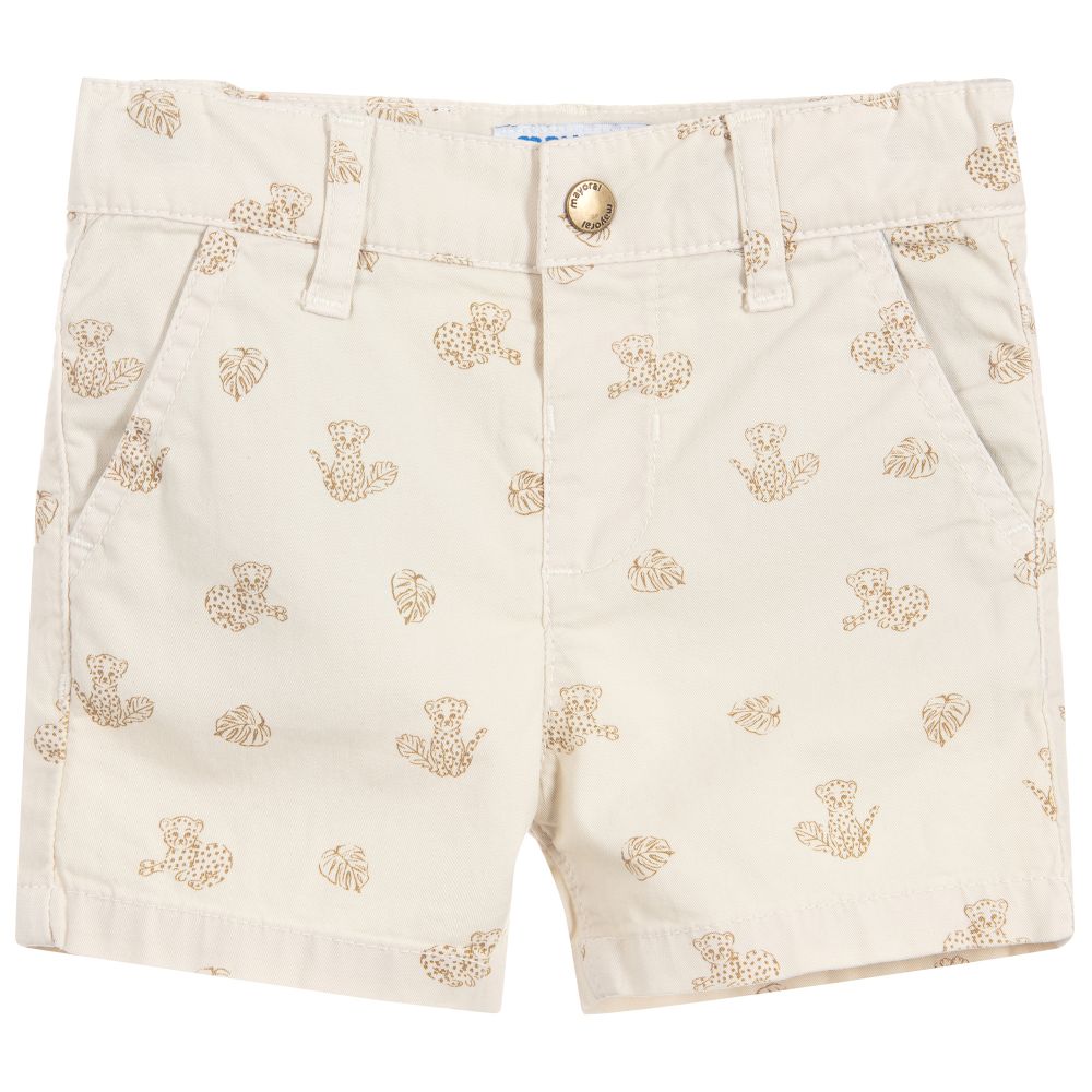 Mayoral - Boys Beige Cotton Shorts | Childrensalon