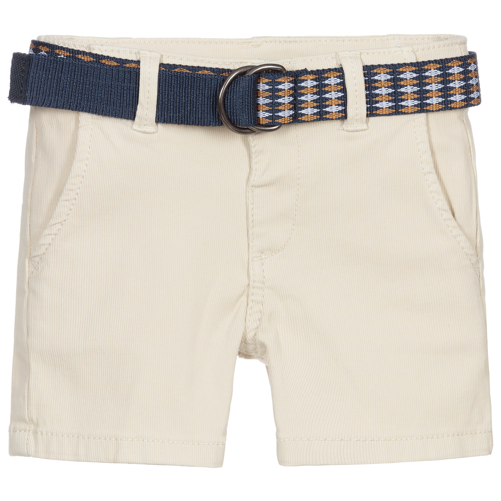 Mayoral - Boys Beige Cotton Shorts | Childrensalon