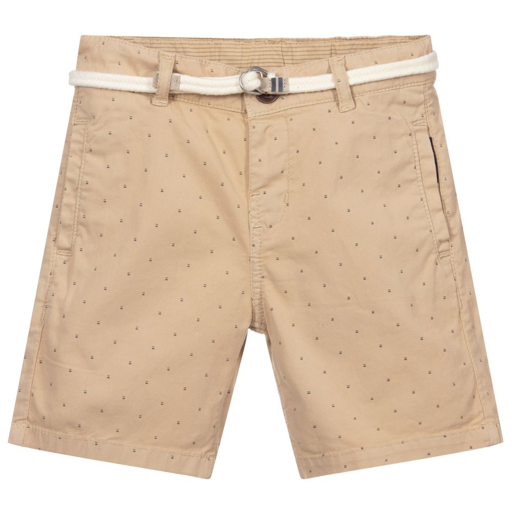 Mayoral - Boys Beige Cotton Shorts | Childrensalon