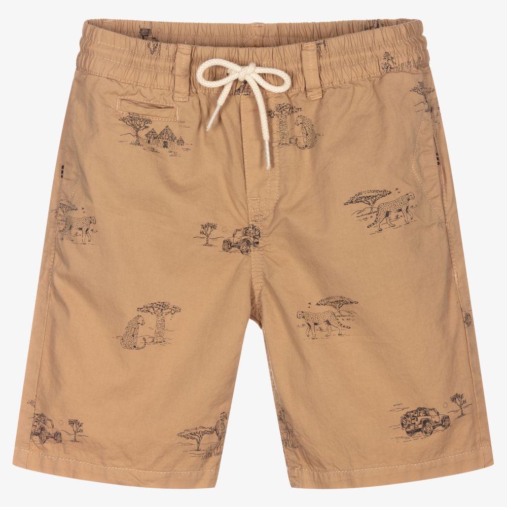 Mayoral - Boys Beige Cotton Shorts | Childrensalon