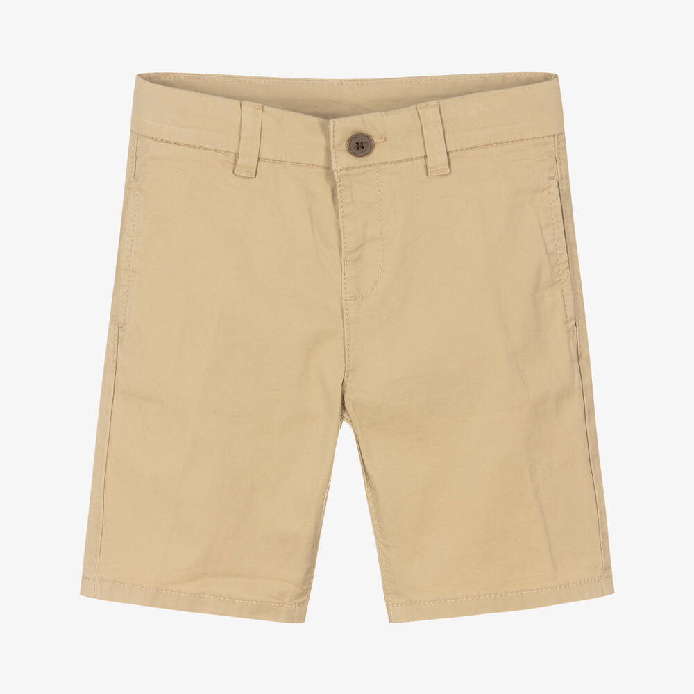 Mayoral-Boys Beige Cotton Shorts | Childrensalon Outlet