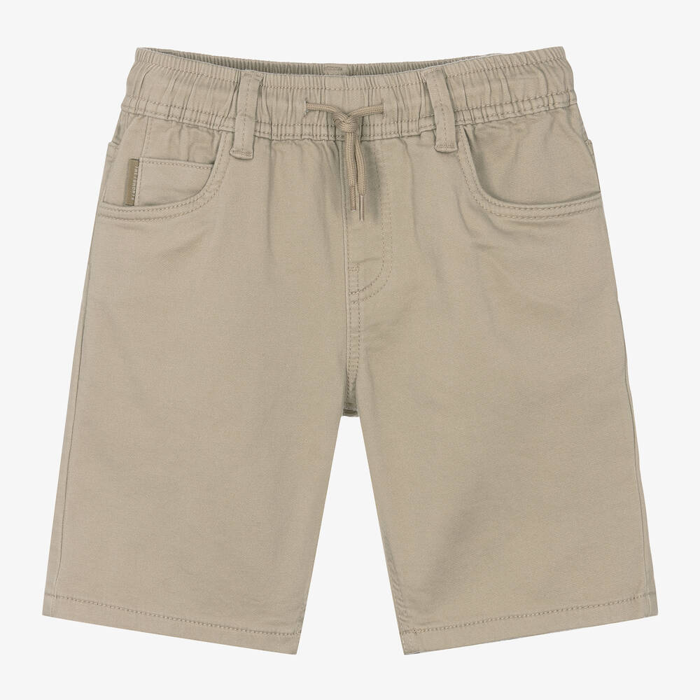 Mayoral Nukutavake-Boys Beige Cotton Shorts | Childrensalon Outlet