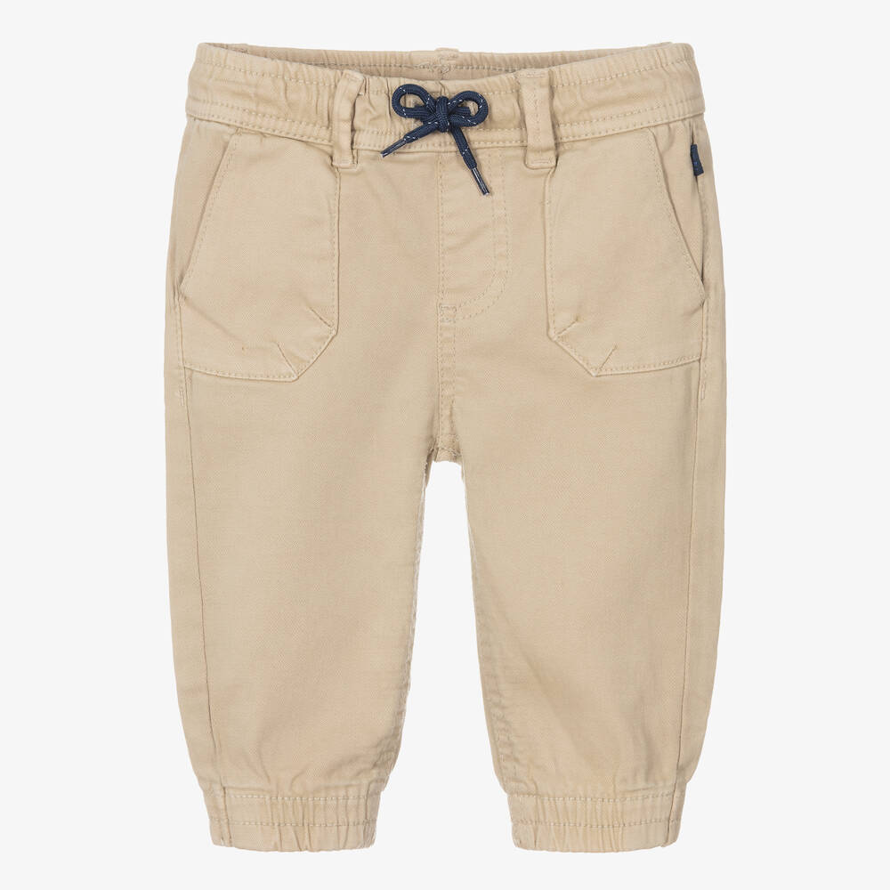 Mayoral - Бежевые хлопковые брюки для мальчиков  | Childrensalon