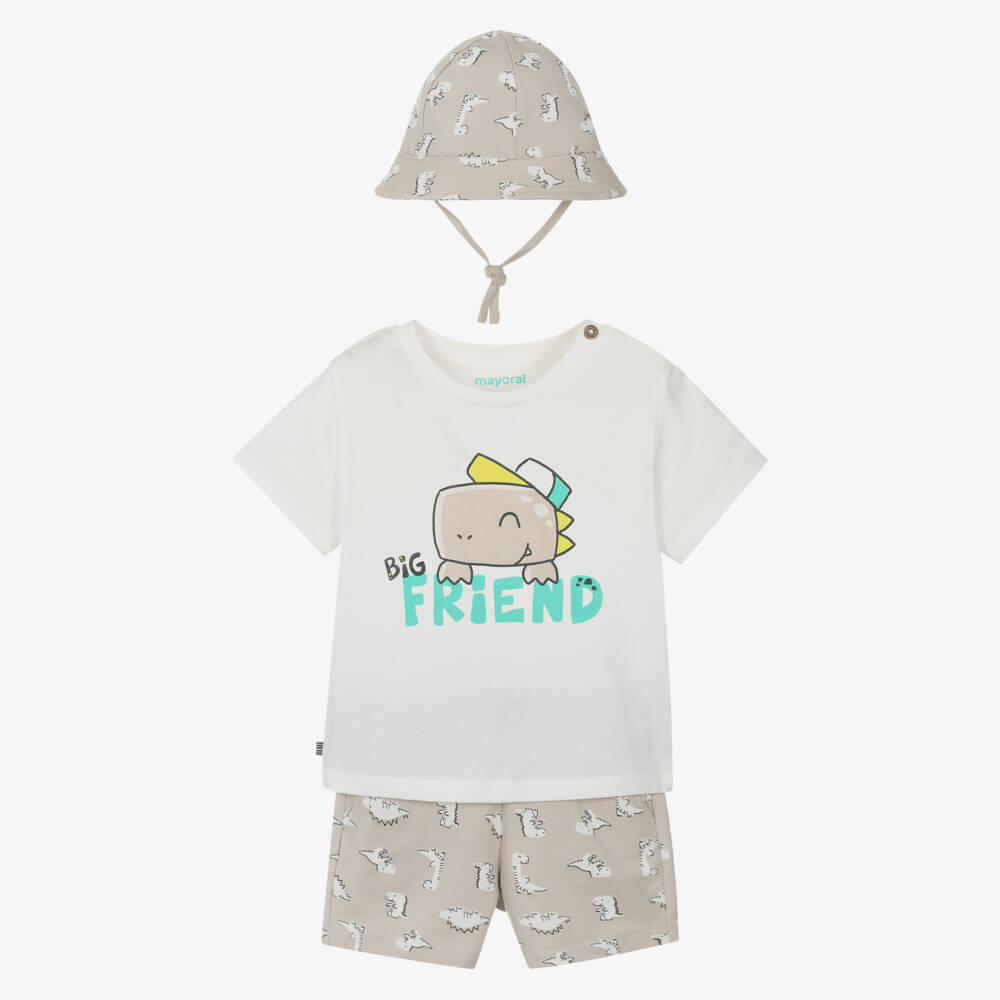 Mayoral-Бежевый комплект с динозаврами для мальчиков | Childrensalon Outlet