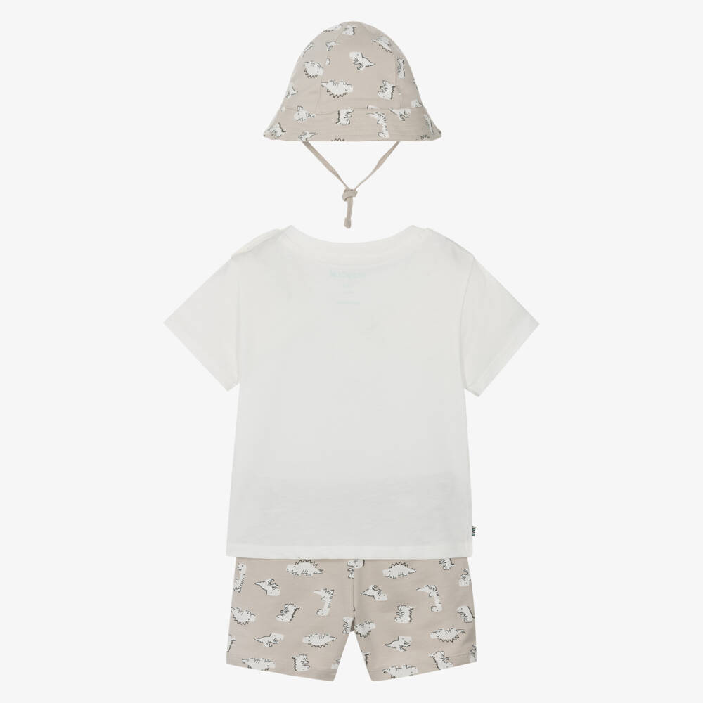 Mayoral-Boys Beige Dino Print Set | Childrensalon Outlet