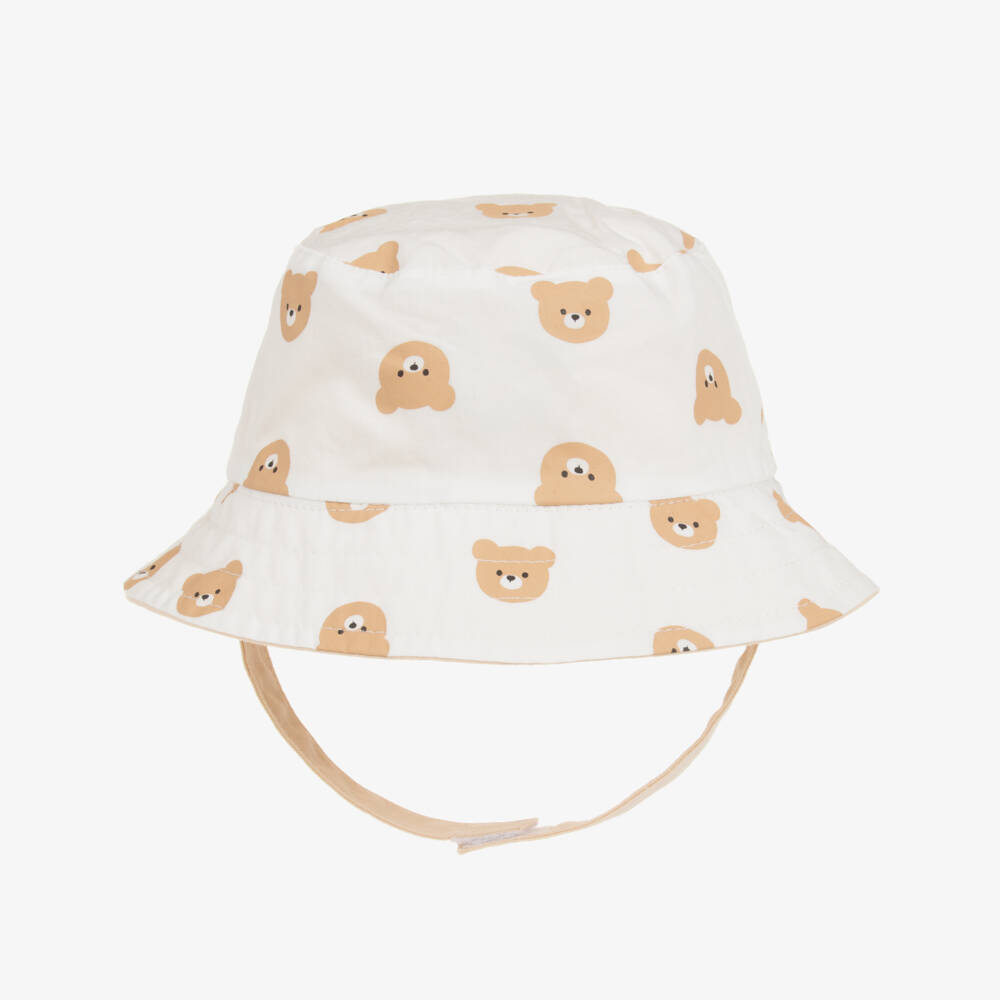 Mayoral Newborn-Boys' Beige Dual-Sided Sun Cap | Childrensalon Outlet