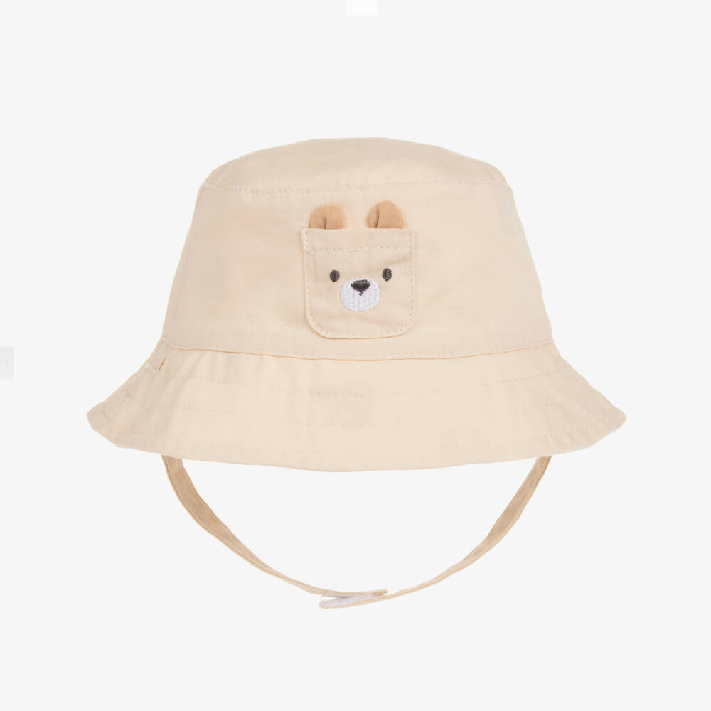 Mayoral Newborn-Boys' Beige Dual-Sided Sun Cap | Childrensalon Outlet