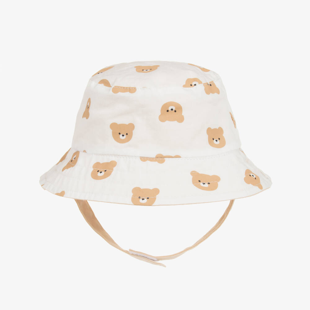 Mayoral Newborn-Boys' Beige Dual-Sided Sun Cap | Childrensalon Outlet