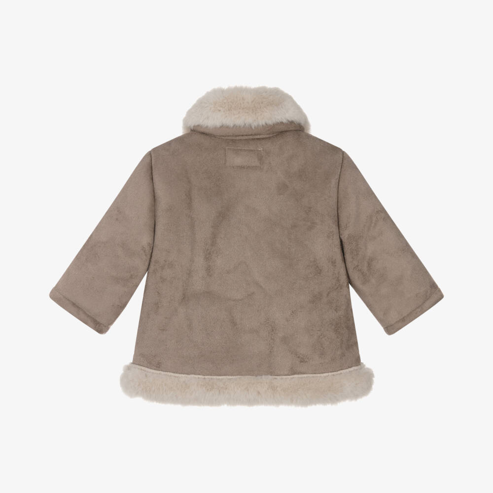 Mayoral Newborn-Boys Beige Faux Suede Jacket | Childrensalon Outlet