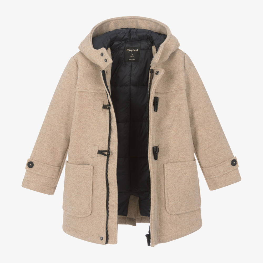 Mayoral-Boys Beige Felted Toggles Coat | Childrensalon Outlet