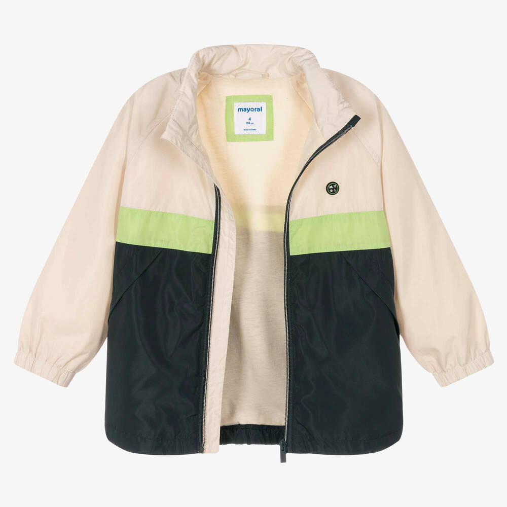 Mayoral-جاكيت واقي من الرياح لون بيج ورمادي للأولاد | Childrensalon Outlet
