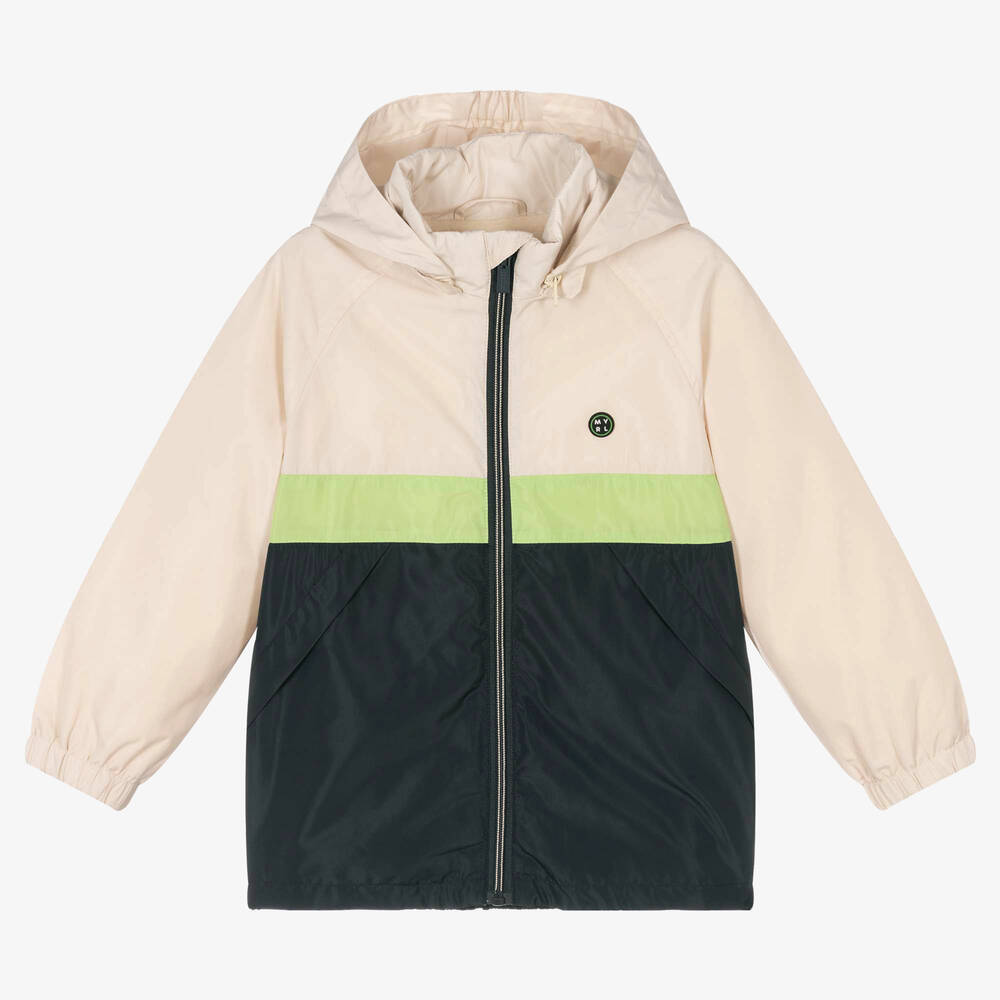 Mayoral-Boys Beige & Grey Windbreaker Jacket | Childrensalon Outlet