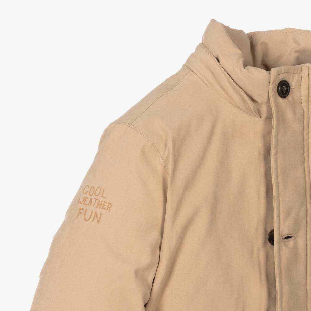 مايورال-معطف باركا هودي لون بيج للأولاد | Childrensalon Outlet