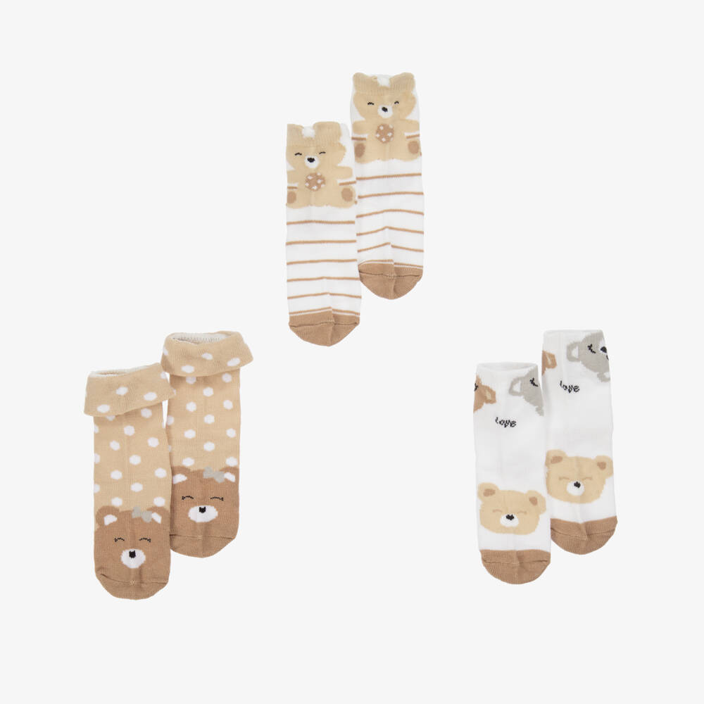 Mayoral Newborn-Boys Beige Ivory Soft Sock Set | Childrensalon Outlet
