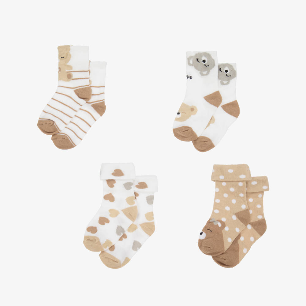 Mayoral Newborn-Boys Beige Ivory Soft Sock Set | Childrensalon Outlet