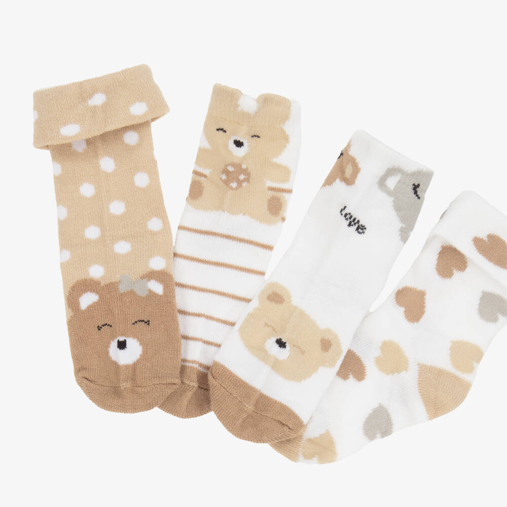 Mayoral Newborn-Boys Beige Ivory Soft Sock Set | Childrensalon Outlet