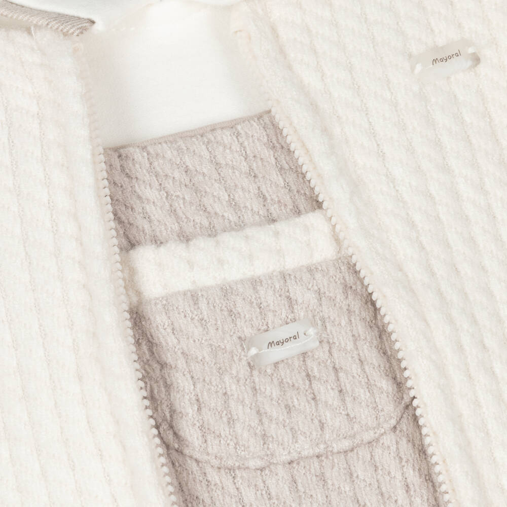 Mayoral Newborn-Boys Beige Knitted Babysuit Set | Childrensalon Outlet