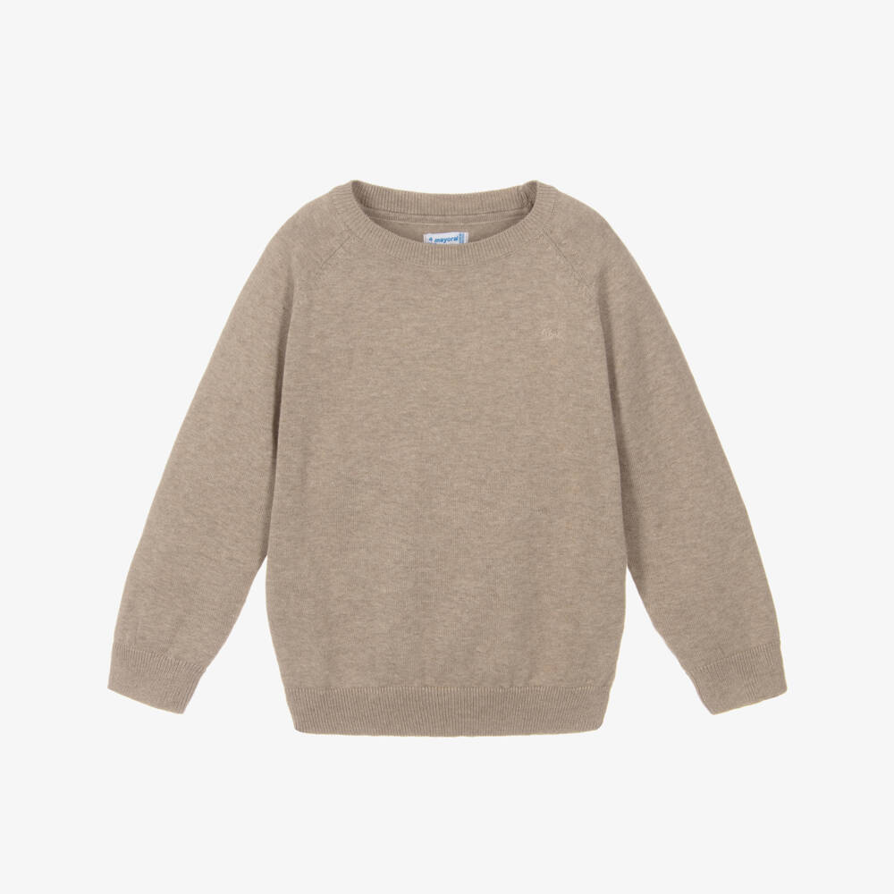 Mayoral-Boys Beige Knitted Pullover | Childrensalon Outlet